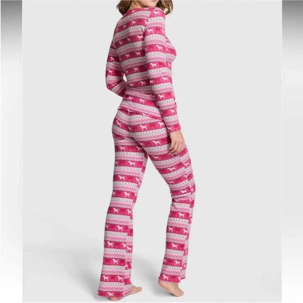 LoveShackFancy X PINK Waffle Knit Pajama Set